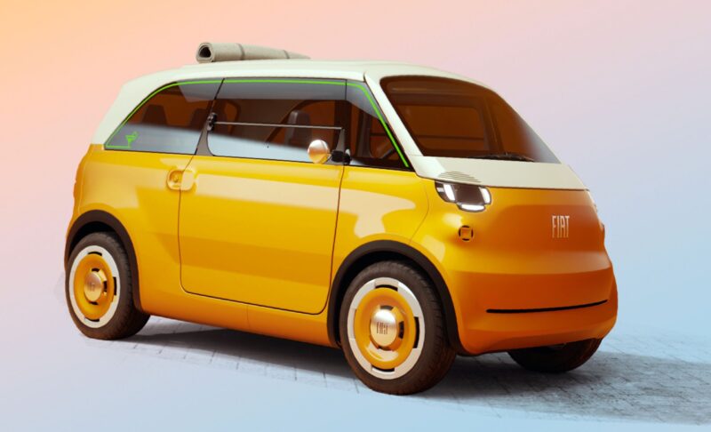 Gul og hvid Fiat Multiplina.