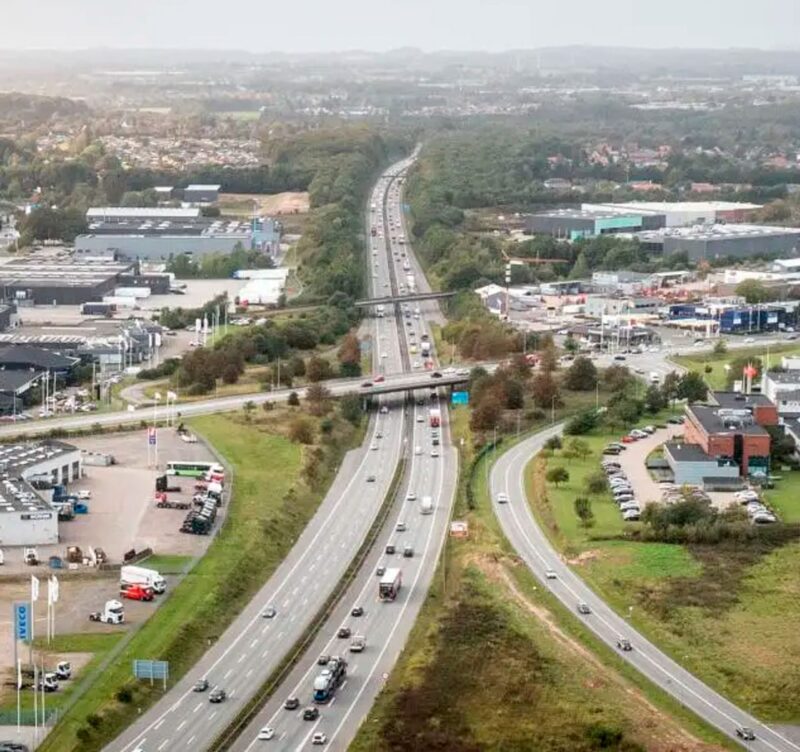 Luftfoto af motorvej
