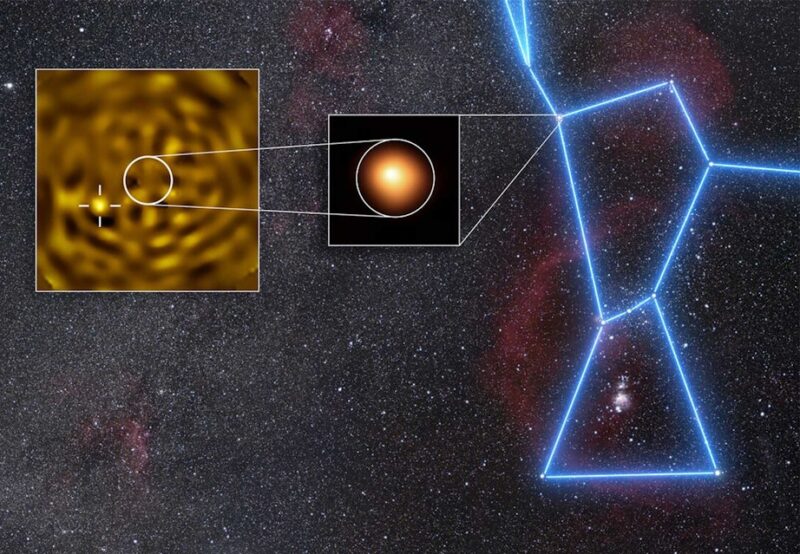 Stjernen Betelgeuse og dens ledsager.