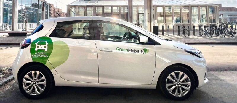 Renault Zoe fra Green Mobility i profil.