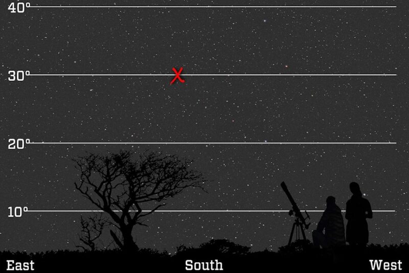 Messier 2 på nattehimlen