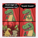 Science meme - hvad siger en subatomar frø - kvark kvark